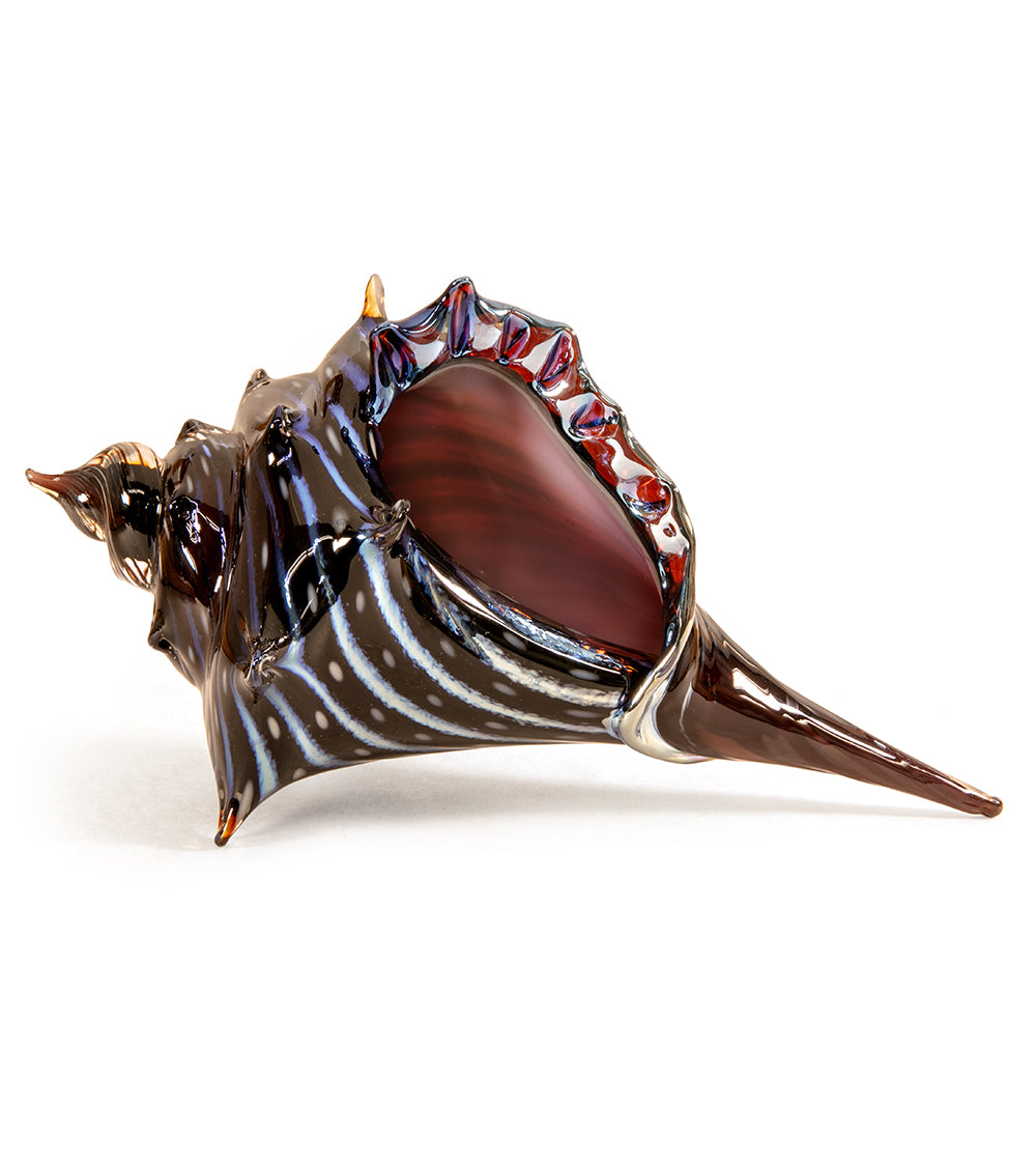 Glass Sculpture "Conch Shell Purple" by Ben Silver