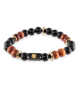 Onyx, Koa, Gold Hematite Bracelet by Bergan