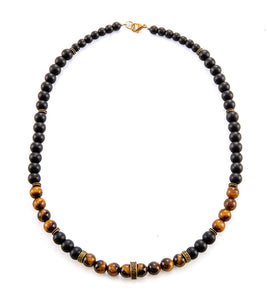 Onyx and Tigerʻs Eye Necklace by D. Bergan
