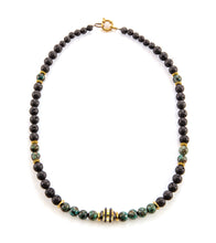 Lava and Jade Necklace by D. Bergan