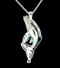 14k White Gold and Diamond Humpback Whale Pendant