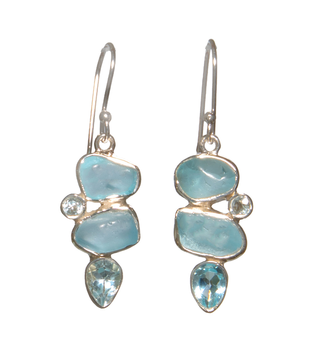 Blue Topaz Earrings - BOBB36113