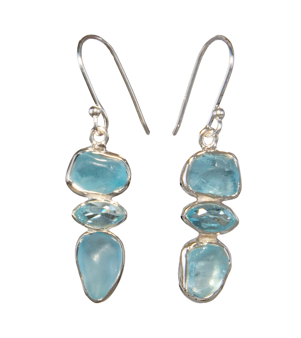 Blue Topaz Earrings - BOBB36117