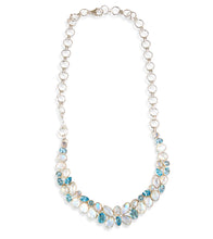 Blue Topaz & Rainbow Moonstone Necklace