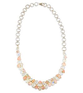 Rose Quartz & Rainbow Moonstone Necklace