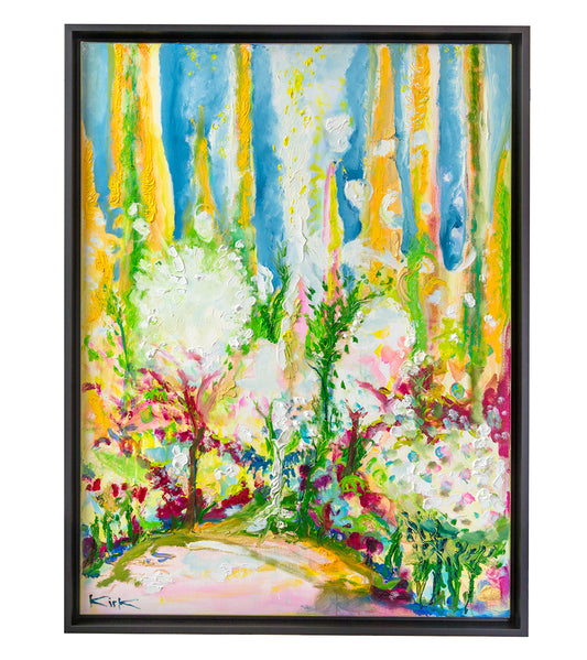 カーク・ボーズ作「Sunlit Garden」、額装