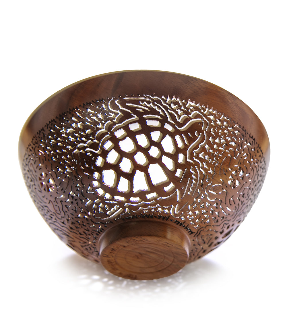 Pierced Koa Bowl "Honu" by Patrick and Peggy Bookey - BOOP42216
