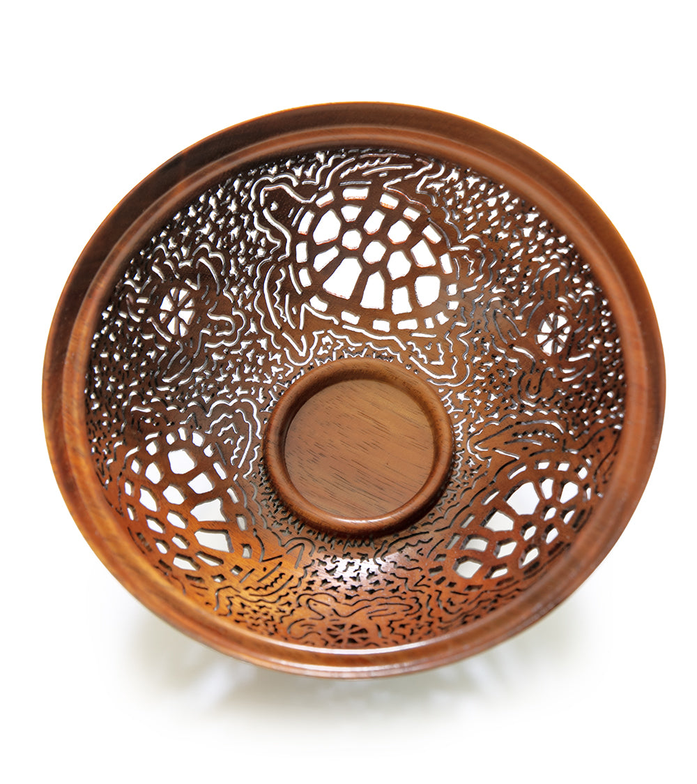 Pierced Koa Bowl "Honu" by Patrick and Peggy Bookey - BOOP42216