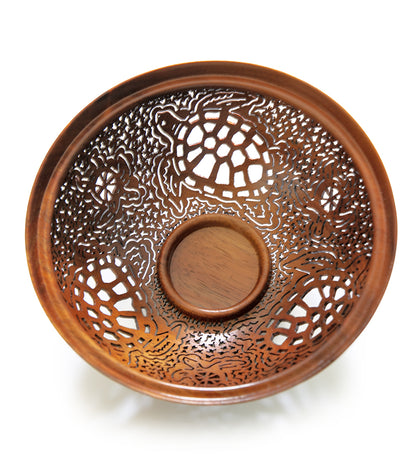 Pierced Koa Bowl "Honu" by Patrick and Peggy Bookey - BOOP42216