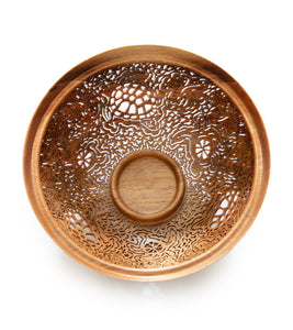 Pierced Koa Bowl "Honu Hibiscus" by Patrick and Peggy Bookey - BOOP422120