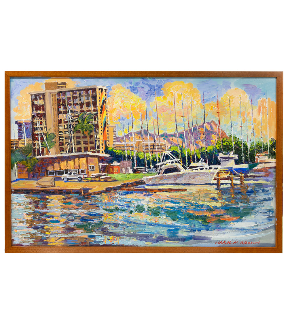 Diamond Head from Magic Island by Mark Brown