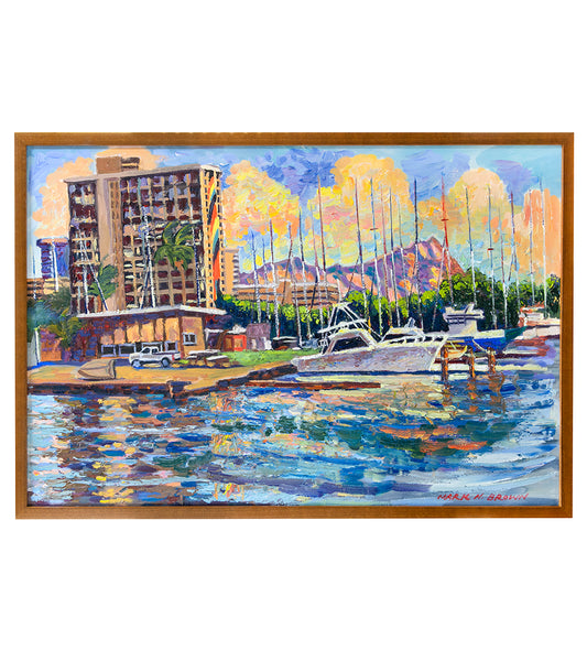 マーク・ブラウン作「マジック・アイランドから見たダイヤモンドヘッド」