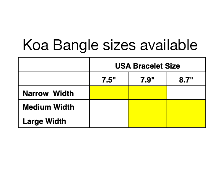 Koa Bangle - Medium width 7.9"