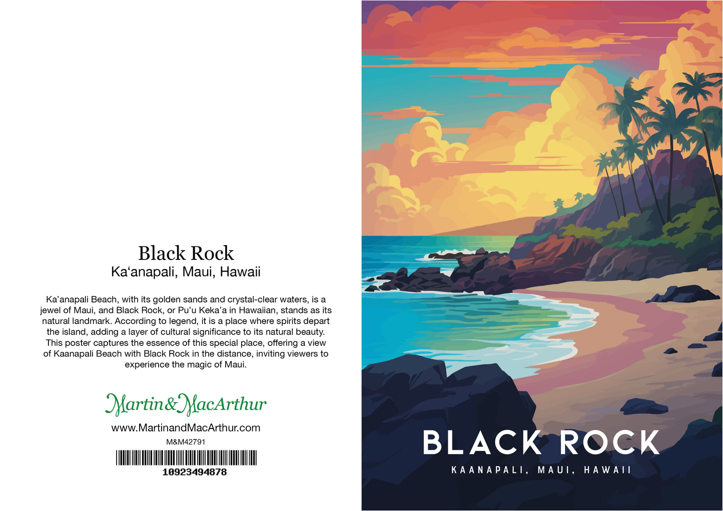 Greeting Card "Black Rock, Maui" Hawaii Travel Art