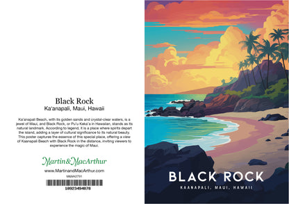 Greeting Card "Black Rock, Maui" Hawaii Travel Art