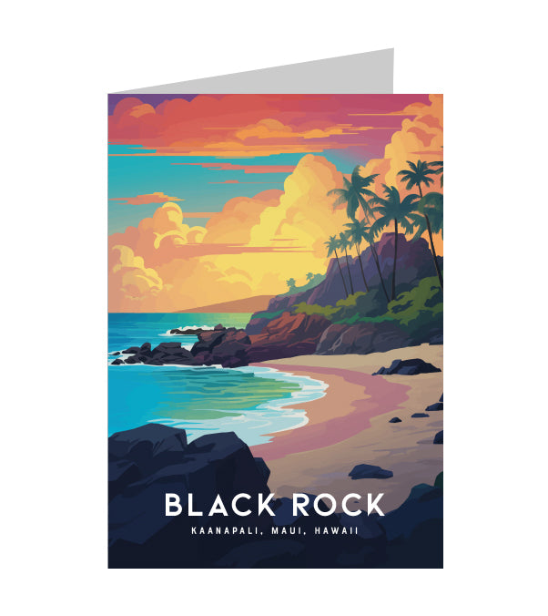 Greeting Card "Black Rock, Maui" Hawaii Travel Art