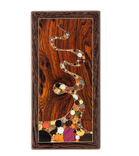 Wood Inlay Mural "Oxbow Coco" by Chris Cantwell