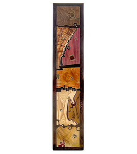 Wood Inlay Mural "Three Thumbs" by Chris Cantwell