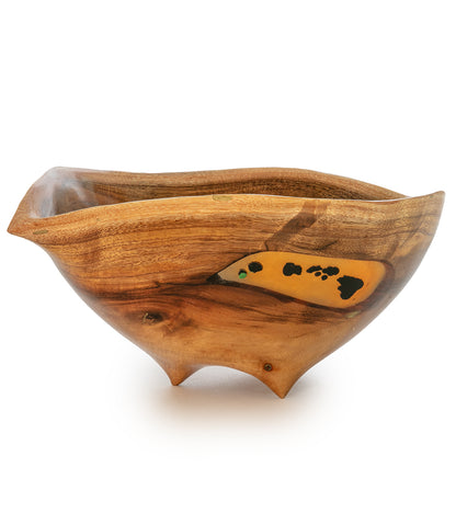 Carved Koa Vessel "Hawaiian Islands" by Francisco Clemente