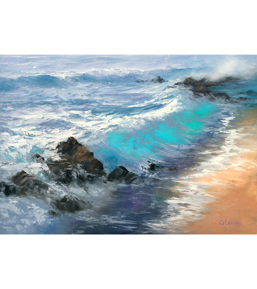 Tarjeta de felicitación "Cadencia de aguas azules" de George Eguchi