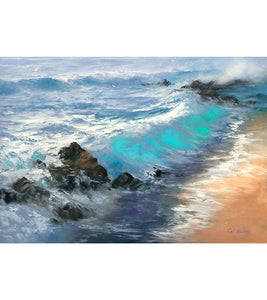 Greeting Card "Cadence of Azure Waters" by George Eguchi