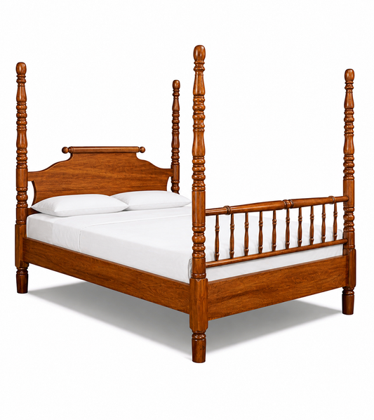 Scroll Grand Four Poster Koa Bed