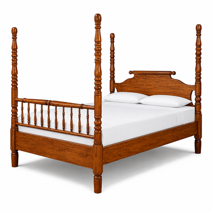 Scroll Grand Four Poster Koa Bed