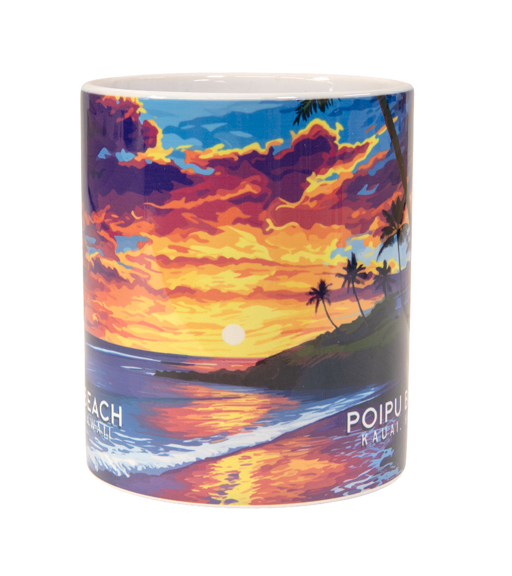 "Poipu Beach" Travel Art Mug
