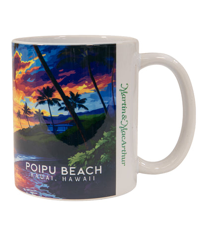 "Poipu Beach" Travel Art Mug