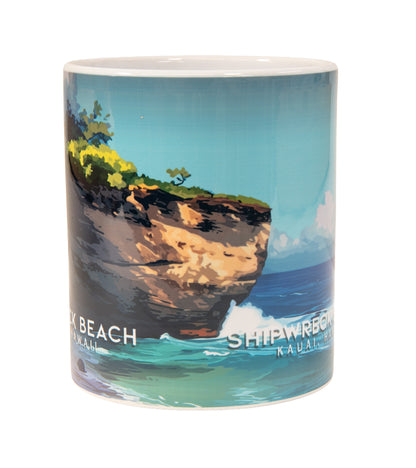 "Shipwreck Beach" Travel Art Mug