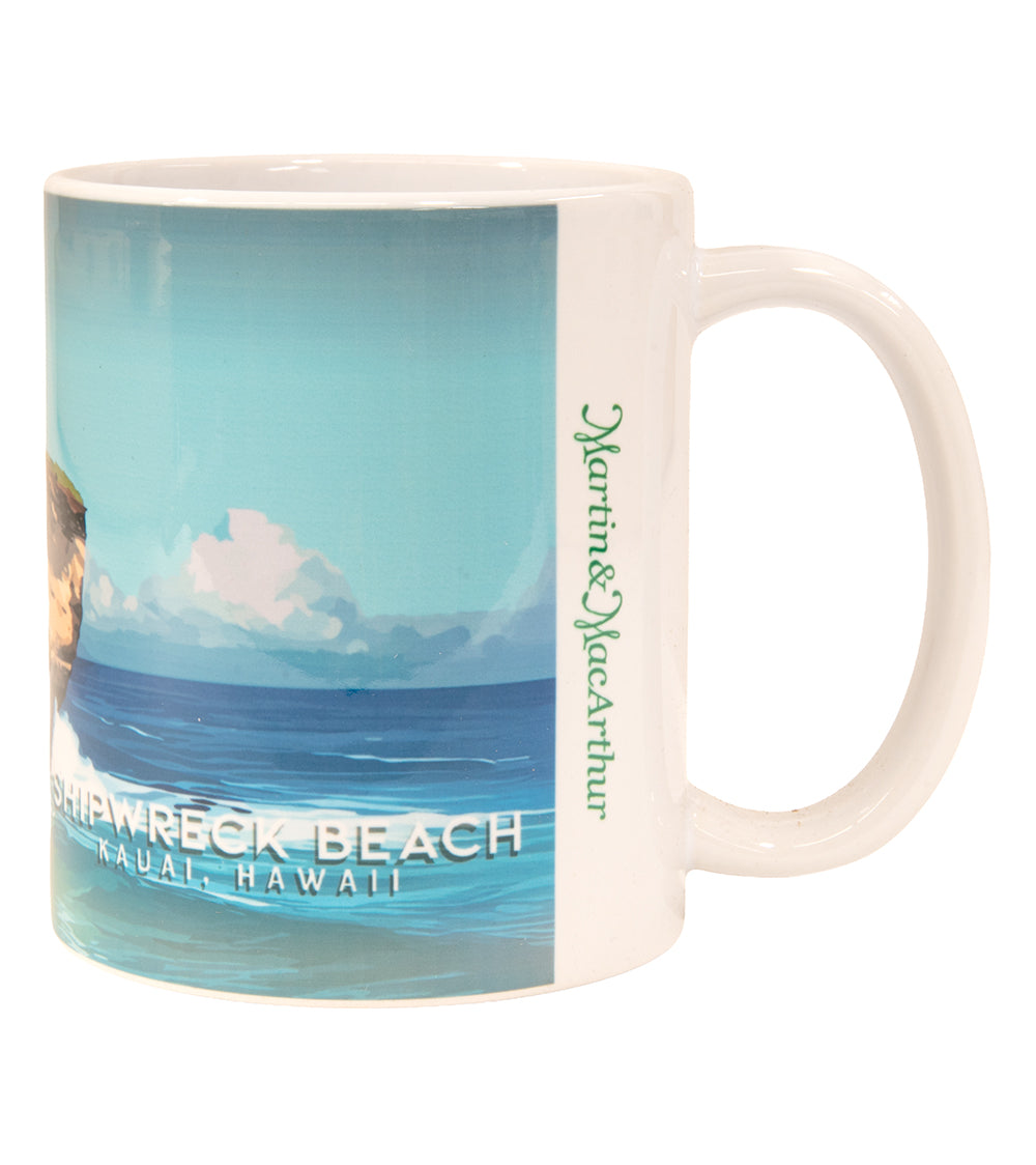 "Shipwreck Beach" Travel Art Mug