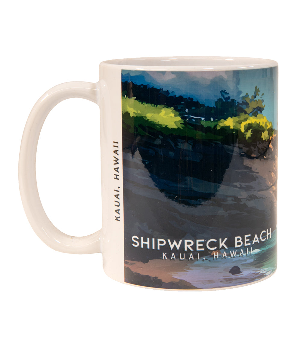"Shipwreck Beach" Travel Art Mug