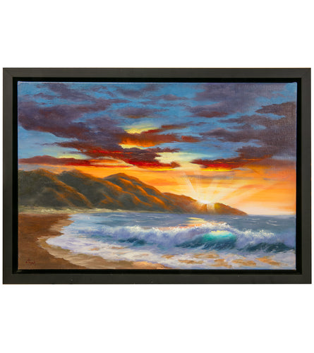 Evening Beach Walk by Deb Lynch, framed