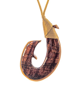 Curly Koa/Koa Combo Hook Pendant