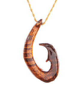 Curly Koa Ulua Hook Pendant
