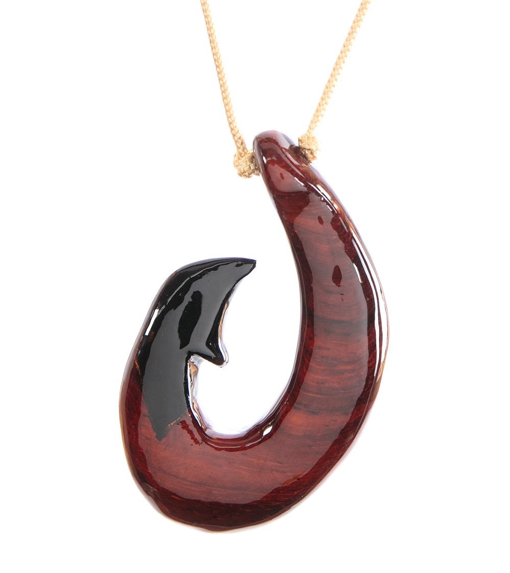 Paduk and Ebony Ulua Hook Pendant