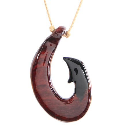 Paduk and Ebony Ulua Hook Pendant