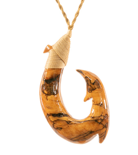 Spalted Yellow Tamarind Hook Pendant