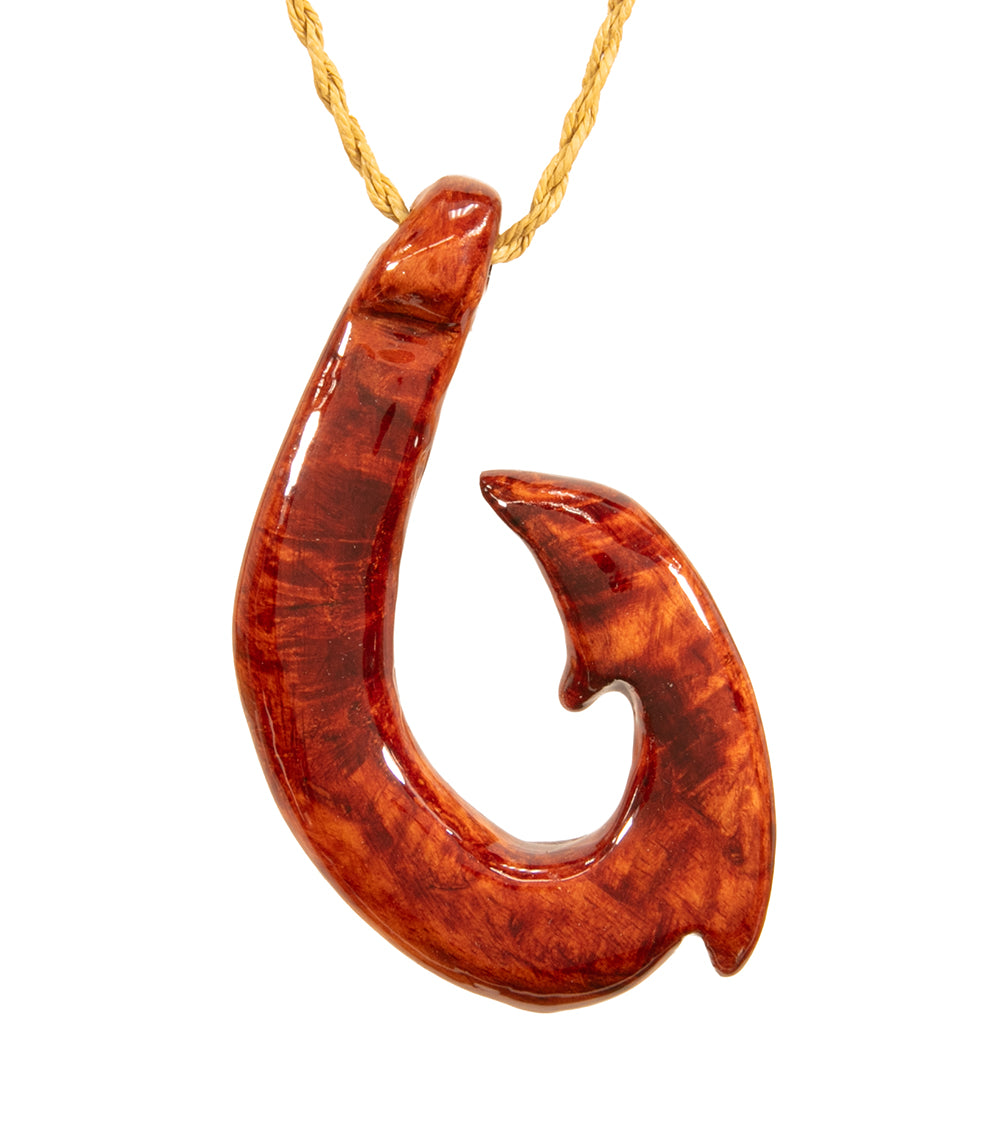 Colgante de gancho Ulua de koa rizado