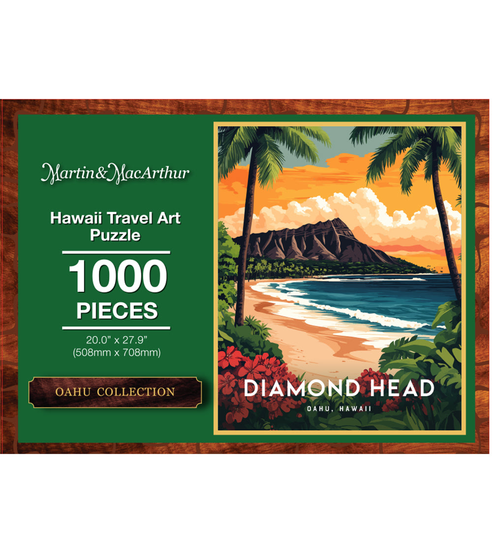 "Diamond Head" Hawaii Travel Art Jigsaw Puzzle
