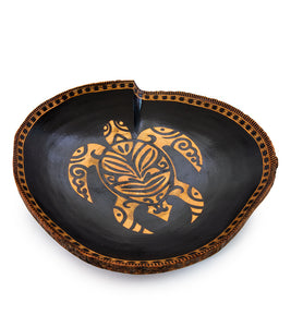 Pyrography Mango Bowl "Tribal Honu 38831C" by Dino Muradian