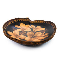 Pyrography Mango Bowl "Plumerias 38832C" by Dino Muradian