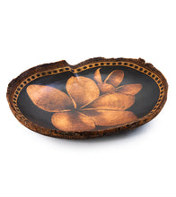 Pyrography Mango Bowl "Plumeria 38833C" by Dino Muradian