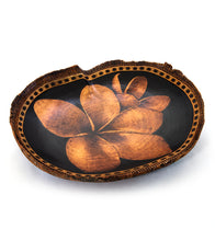 Pyrography Mango Bowl "Plumeria 38833C" by Dino Muradian
