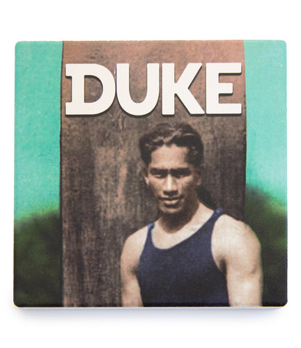 Duke Sandstone Coaster – Duke with his Longboard