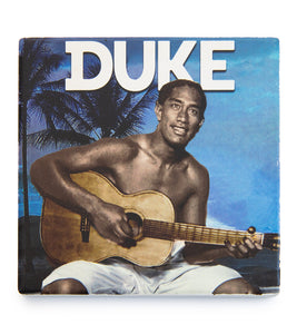 Duke Sandstone Coaster – Duke Playing Guitar