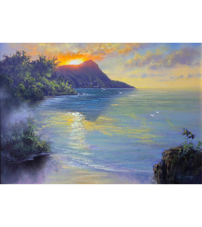 Greeting Card "Daybreak Over Island Waters" by George Eguchi