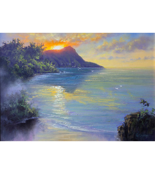 Greeting Card "Daybreak Over Island Waters" by George Eguchi