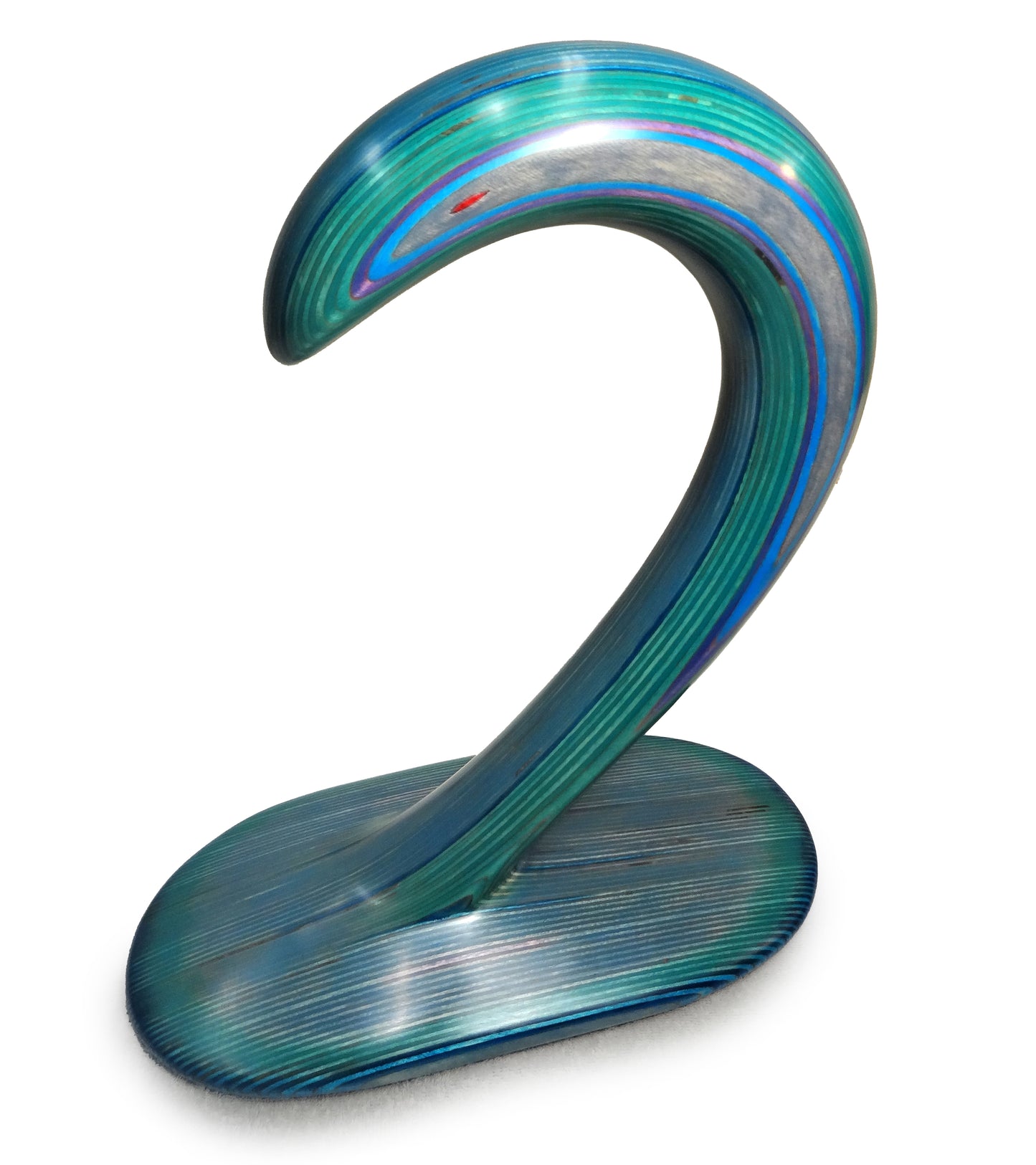 ロック・クロス作 木彫「波の中のイルカ」