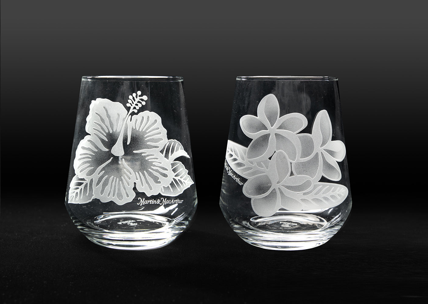 砂でエッチングしたプルメリアの茎なし。2個セット